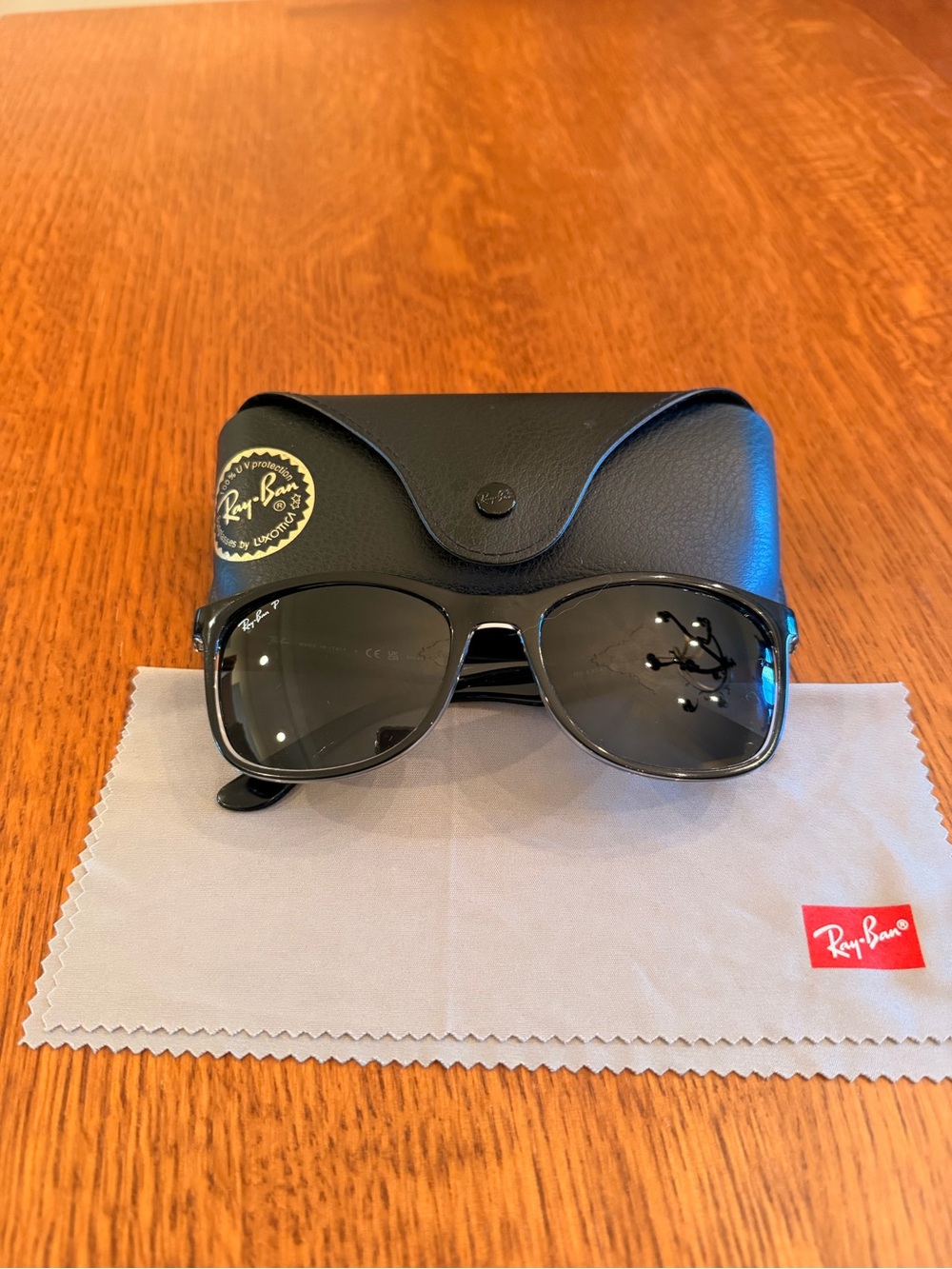 Ray-Ban Men’s Black Frame Sunglasses with Dark Lenses